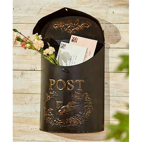 the lakeside collection decorative metal post box ivory|lakeside patio decor target.